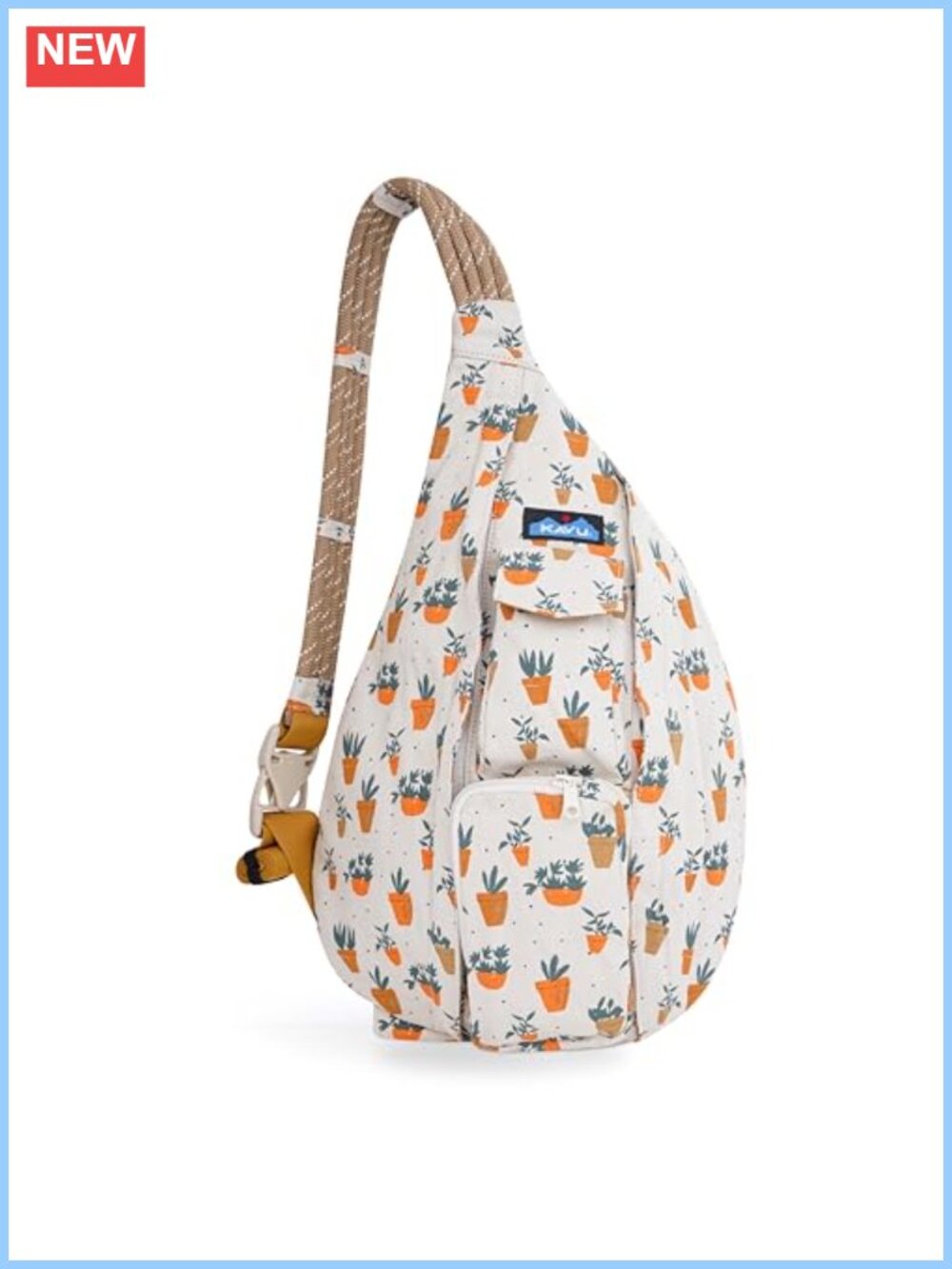Cotton Canvas Crossbody Sling Bag Travel Hiking Festival Hands-Free